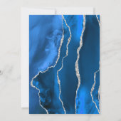 Moderne Agate Royal Blue Zilver Save the Date Kaar Kaart (Achterkant)