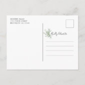 Moderne Agate Waterverf Eucalyptus Griekenland Aankondigingskaart (Achterkant)