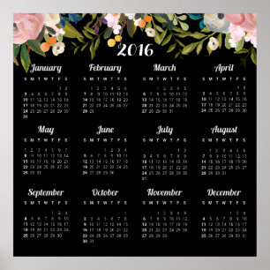 Moderne agenda Floral 2016 Poster