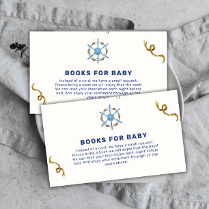 Moderne Ahoy Nautical Boy Boeken voor Baby shower Informatiekaartje