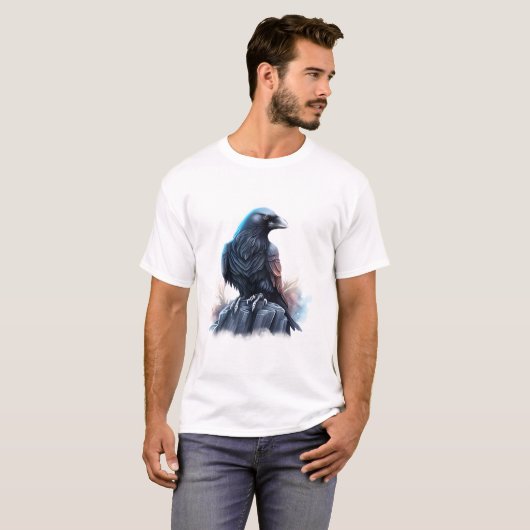 Moderne AI-gegenereerde Dark Raven T-shirt (Voorkant volledig)