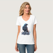 Moderne AI-gegenereerde Dark Raven T-shirt (Voorkant volledig)