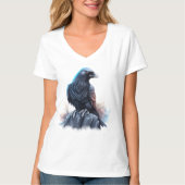 Moderne AI-gegenereerde Dark Raven T-shirt (Voorkant)