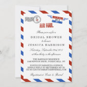 Moderne Airmail Bridal Shower-uitnodigingen Kaart (Voorkant)