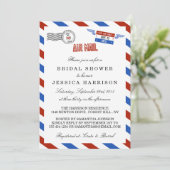 Moderne Airmail Bridal Shower-uitnodigingen Kaart (Staand voorkant)