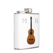 Moderne akoestische gitaar monogram minimalistisch heupfles (Rechts)
