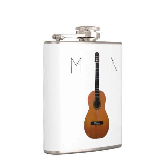 Moderne akoestische gitaar monogram minimalistisch heupfles (Rechts)