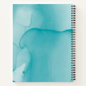 Moderne Alcohol Inkt Blauwe Ontwerp Recept Notitieboek (Achterkant)