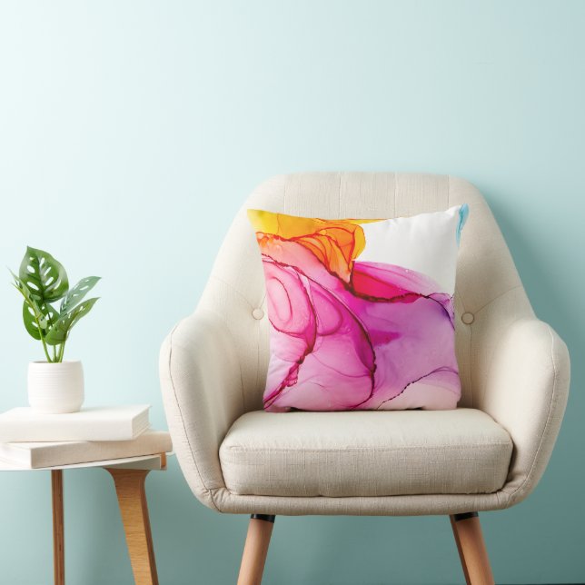 Moderne alcoholinkt gemarmerd kussen (Stoel)