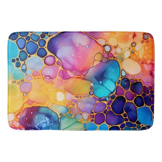 Moderne alcoholinkt waterverven achtergrond badmat (Voorkant)