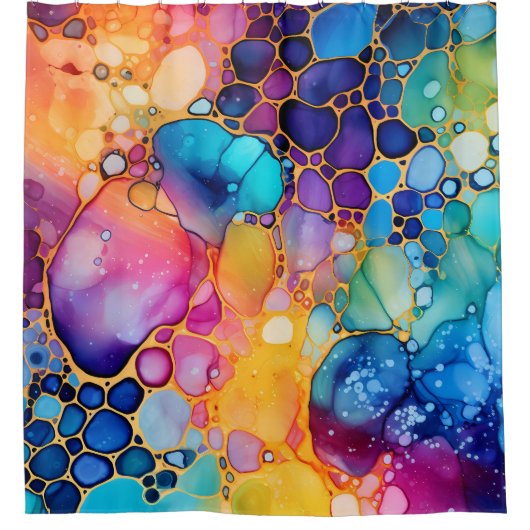 Moderne alcoholinkt waterverven achtergrond douchegordijn (Voorkant)