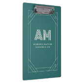 Moderne Alexandriet Teal Geometrische Monogram Klembord (Rechts)