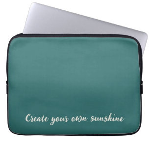 Moderne Alexandriet Teal Geometrische Monogram Laptop Sleeve