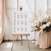 Moderne alfabetische bruiloft zitplaatsen kaart in poster