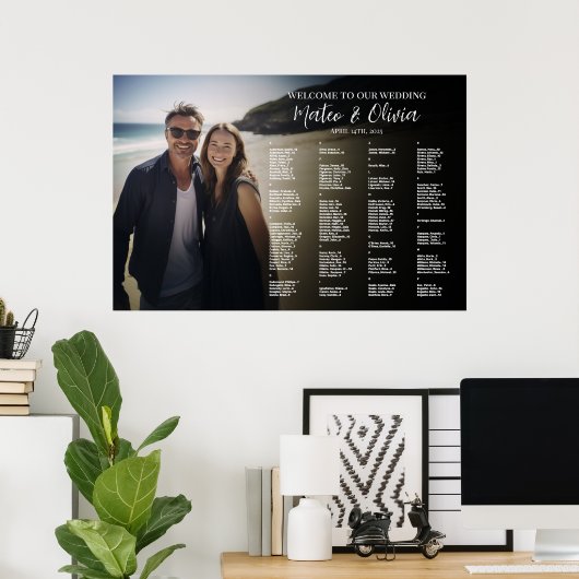 Moderne alfabetische foto zitplaatsen poster (Thuiskantoor)