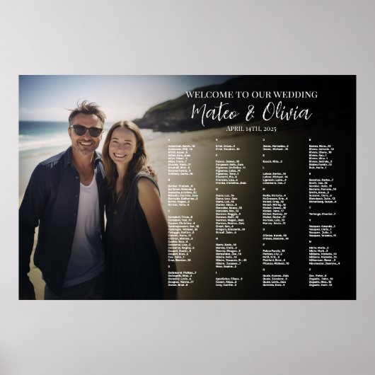 Moderne alfabetische foto zitplaatsen poster (Voorkant)