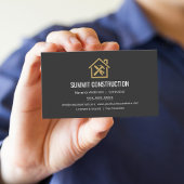 Moderne Algemene Aannemer Black Gold QR-code Visitekaartje
