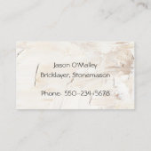 Moderne algemene aannemer getextureerde achtergron visitekaartje (Achterkant)