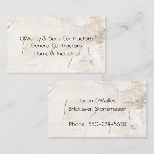 Moderne algemene aannemer getextureerde achtergron visitekaartje (Voorkant / Achterkant)