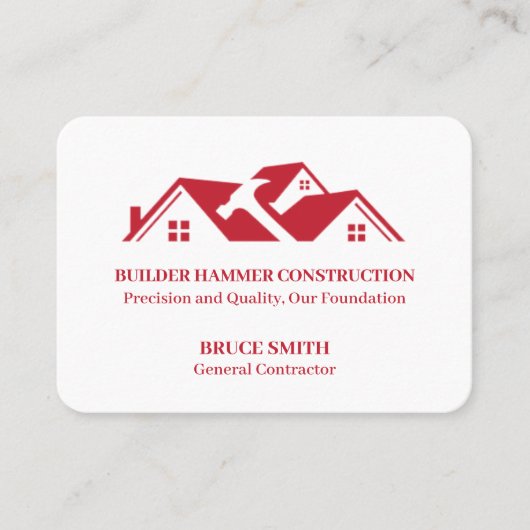 Moderne algemene aannemer visitekaartje (Voorkant)