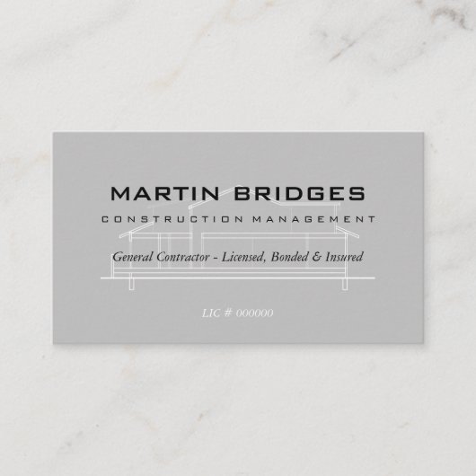 Moderne algemene constructie visitekaartje (Voorkant)