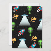 Moderne Alien Verjaardag uitnodiging (Achterkant)