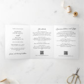 Moderne All In One Details RSVP QR Code Trouwen Drieluik Uitnodiging (Binnen)