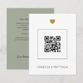Moderne All in One Sage QR Code Budget Bruiloft (Voorkant / Achterkant)