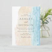 Moderne All Seasons Beach Wedding Kaart (Staand voorkant)