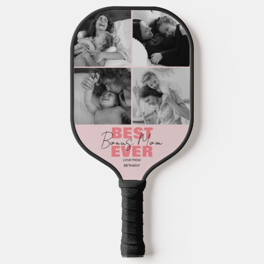 Moderne Allerbeste Bonusmoeder | Fotocollage Pickleball Paddle (Voorkant)