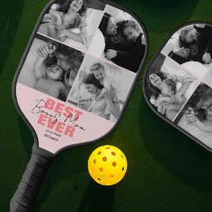 Moderne Allerbeste Bonusmoeder   Fotocollage Pickleball Paddle
