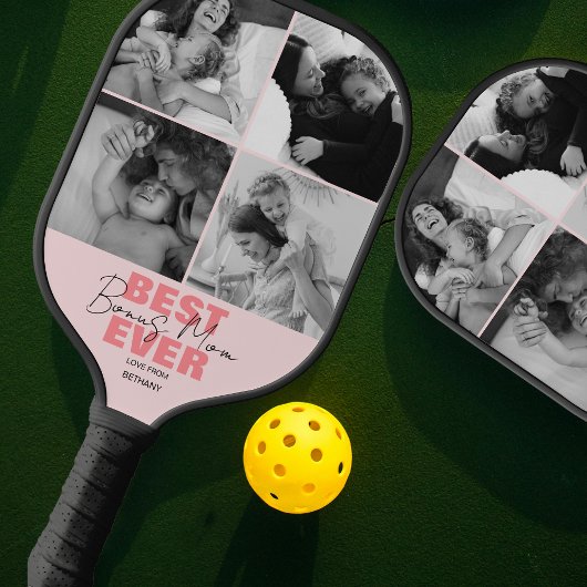 Moderne Allerbeste Bonusmoeder | Fotocollage Pickleball Paddle