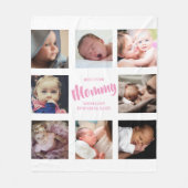 Moderne Allerbeste Moeder Fotocollage Fleece Deken (Voorkant)