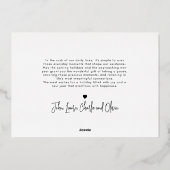 Moderne Allerfeestelijkste Kerstmis Minimal 1 Foto Folie Feestdagenkaart (Achterkant)