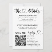 Moderne alles-in-één zwart-wit bruiloft kaart (Achterkant)