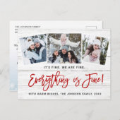 Moderne Alles is fijn kerstfeest 3 foto Briefkaart (Voorkant / Achterkant)