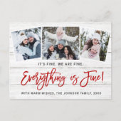 Moderne Alles is fijn kerstfeest 3 foto Briefkaart (Voorkant)