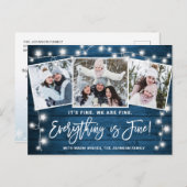 Moderne Alles is fijn kerstfeest 3 foto Briefkaart (Voorkant / Achterkant)