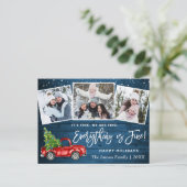 Moderne Alles is fijn kerstfeest 3 foto Briefkaart (Staand voorkant)