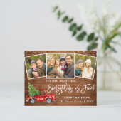 Moderne Alles is fijn kerstfeest 3 foto Briefkaart (Staand voorkant)