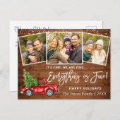 Moderne Alles is fijn kerstfeest 3 foto Briefkaart (Voorkant / Achterkant)