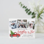 Moderne Alles is fijn kerstfeest 3 foto Briefkaart (Staand voorkant)