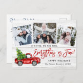 Moderne Alles is fijn kerstfeest 3 foto Briefkaart (Voorkant / Achterkant)