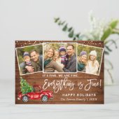 Moderne Alles is fijn kerstfeest 3 foto Feestdagenkaart (Staand voorkant)