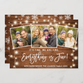 Moderne Alles is fijn kerstfeest 3 foto Feestdagenkaart (Voorkant / Achterkant)