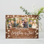 Moderne Alles is fijn kerstfeest 3 foto Feestdagenkaart (Staand voorkant)
