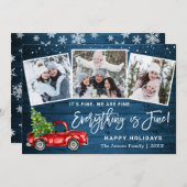 Moderne Alles is fijn kerstfeest 3 foto Feestdagenkaart (Voorkant / Achterkant)