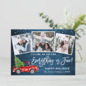 Moderne Alles is fijn kerstfeest 3 foto Feestdagenkaart (Staand voorkant)