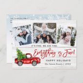 Moderne Alles is fijn kerstfeest 3 foto Feestdagenkaart (Voorkant / Achterkant)