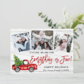 Moderne Alles is fijn kerstfeest 3 foto Feestdagenkaart (Staand voorkant)